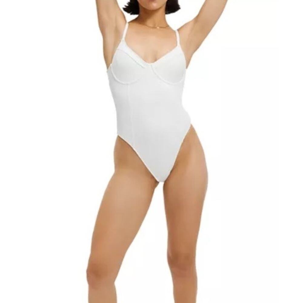 Good American Showoff White One Piece Swimsuit Sz 3 Large Underwire New $139